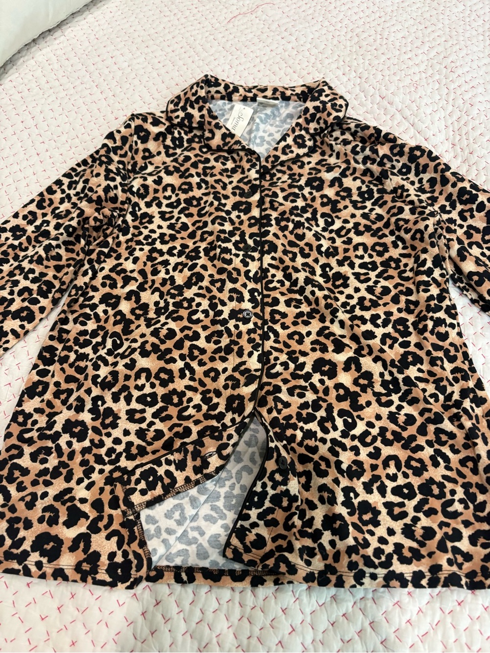 🐆🐆 NWT Women’s Soma Cool Nights Leopard Print Pajama Set - Tan & Black 💤💤 - Picture 4 of 8